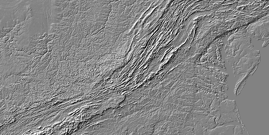 the collision of the African tectonic plate with the North American tectonic plate to create Pangea wrinkled the eastern edge of the North American continent and created the pattern of bedrock that has formed Virginia's mountains