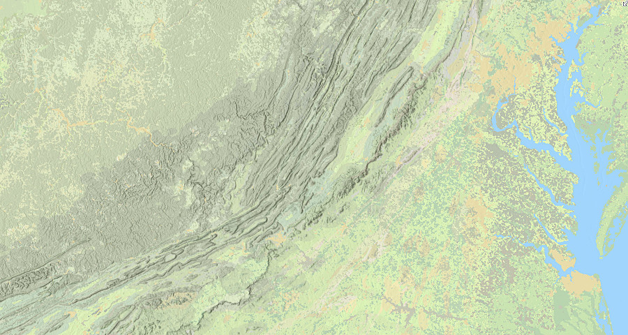 topographic view of Virginia