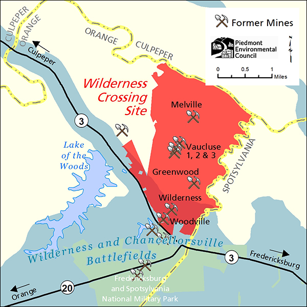 sites of former gold mines were within the Wilderness Crossing proposal