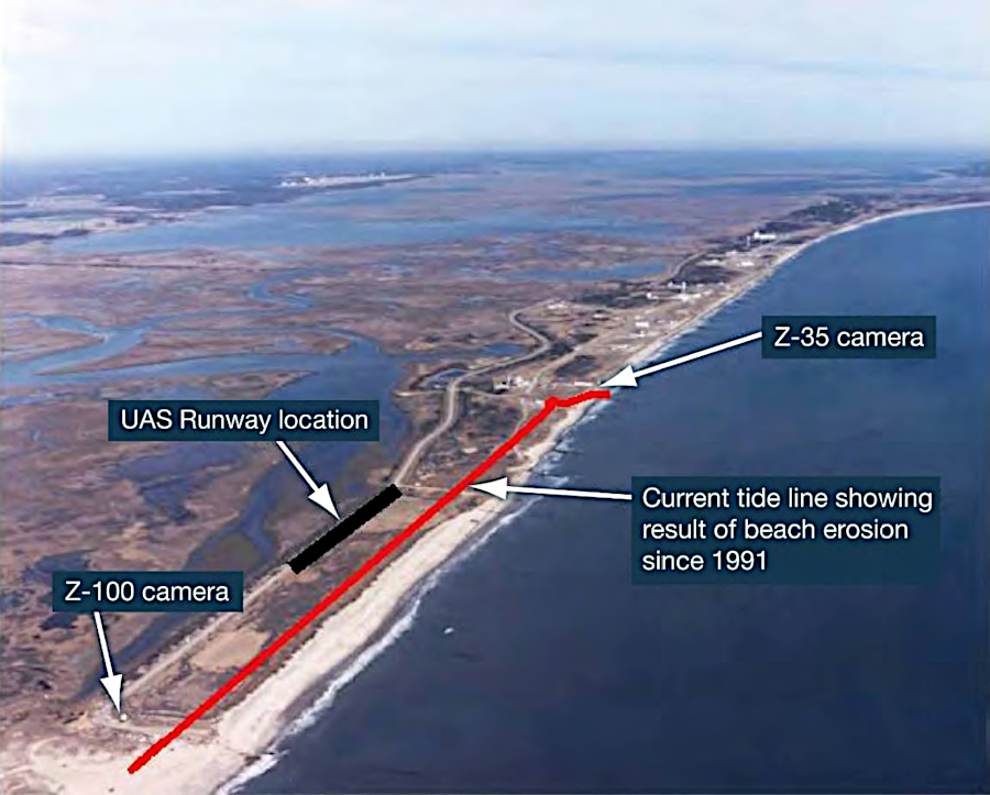 erosion between 1991-2005 threatened the launch facilities on Wallops Island