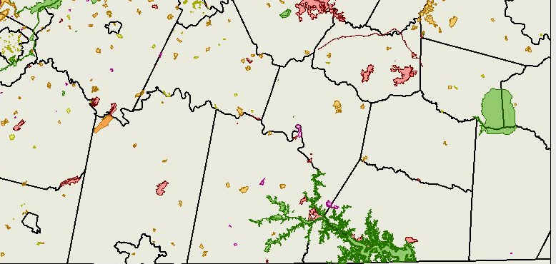 protected areas in Southside Virginia, near Lake Gaston