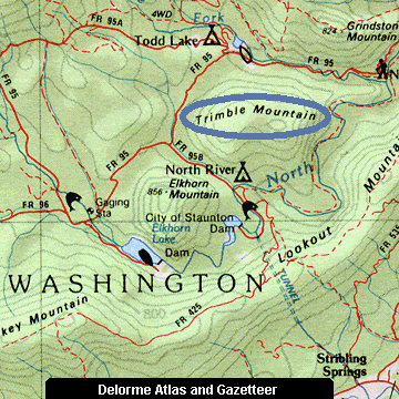DeLorme map west of Staunton