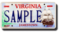 Jamestown license plate