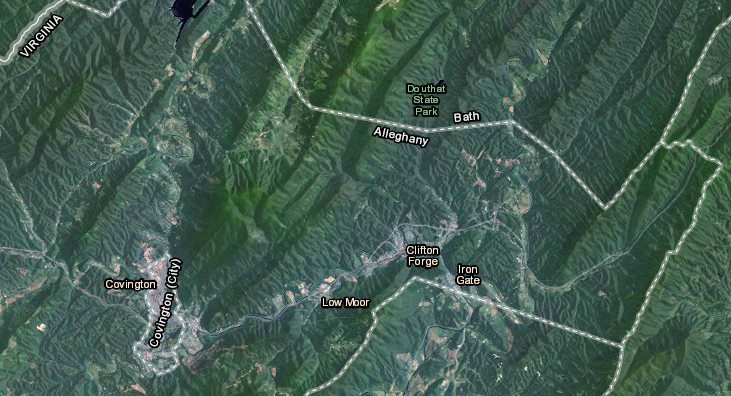 Low Moor is in Alleghany County, between Clifton Forge and Covington