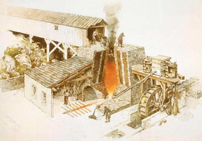 starting around 1737, forests were converted into charcoal to fuel the furnace at the Neabsco Iron Works