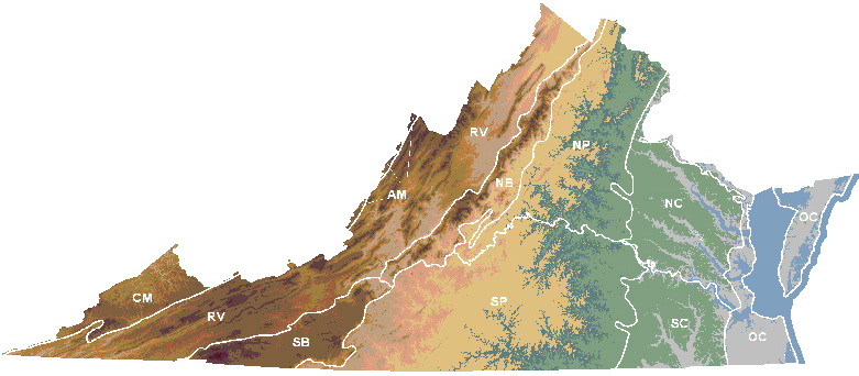 physiographic regions of Virginia