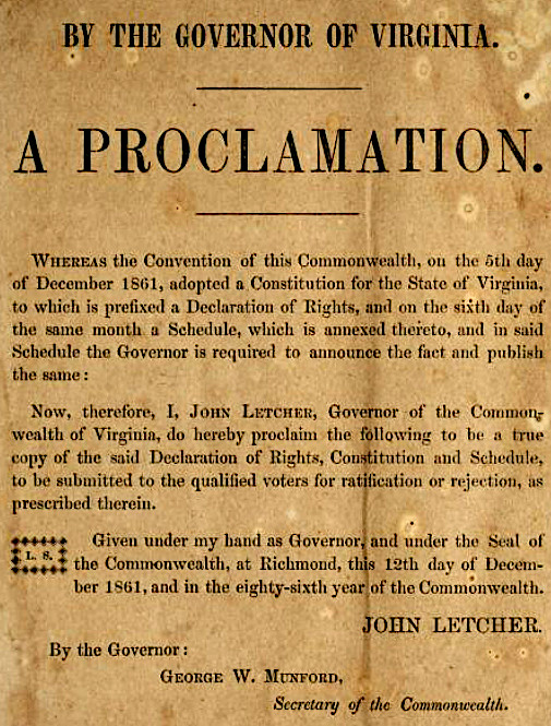 the 1861 Constitution was completed in December, 1861 by the special convention which had adopted the ordinance of secession the previous April