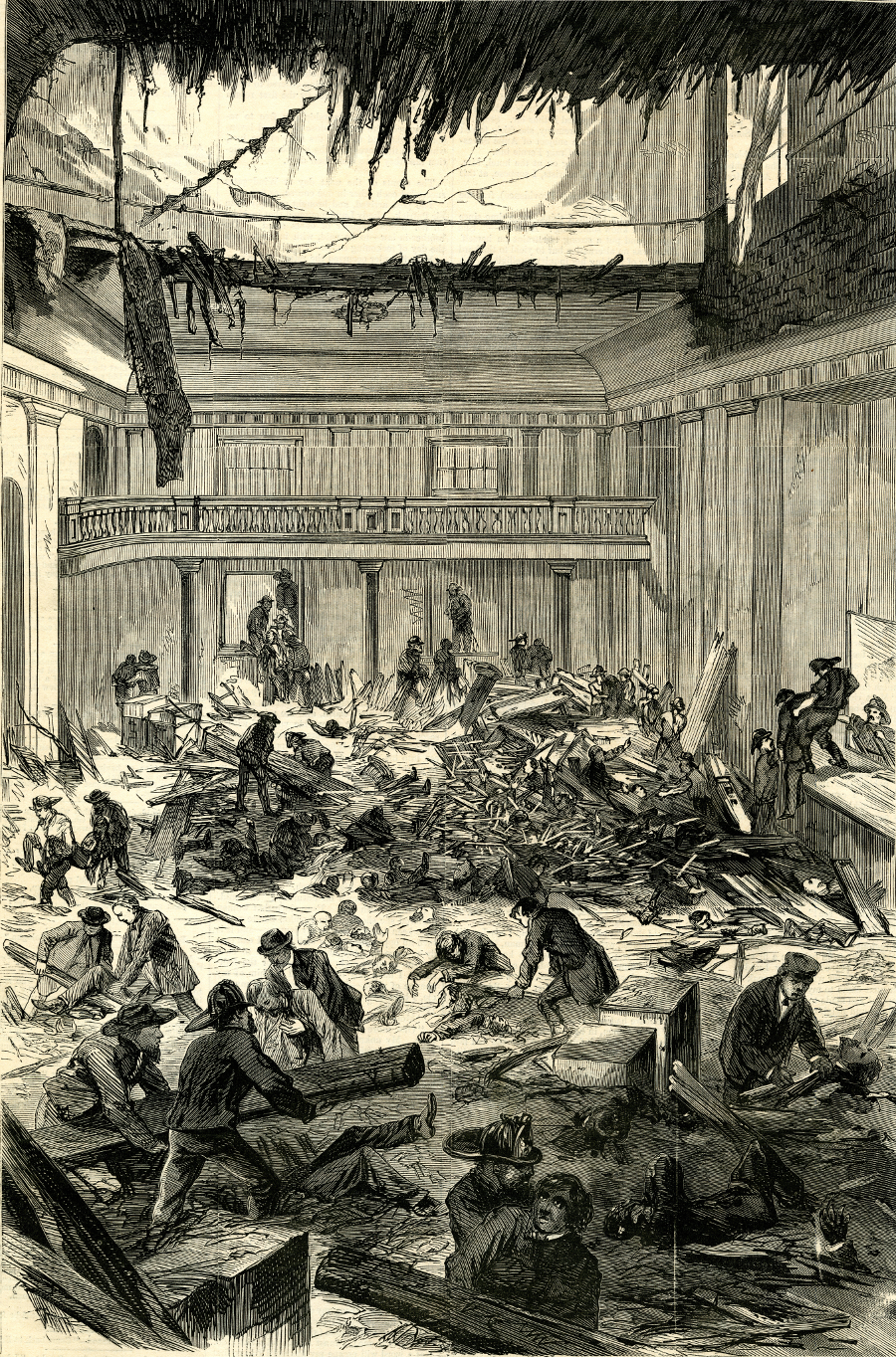 the collapse of the courtroom and gallery filled with observers of a court case in 1870 resulted in the Capitol Disaster, killing 62 and woundng about 200 people