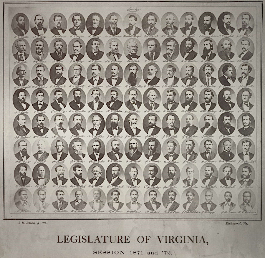 pictures of the members of the General Assembly in 1871-72 were segregated, with all black members on the bottom