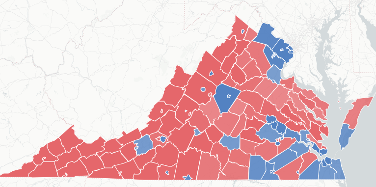 most voters supported the Democratic candidate for president in 2020, but most jurisdictions were red rather than blue