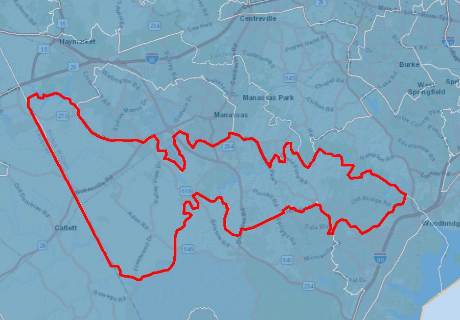 51st House of Delegates district boundaries before 2021 redistricting