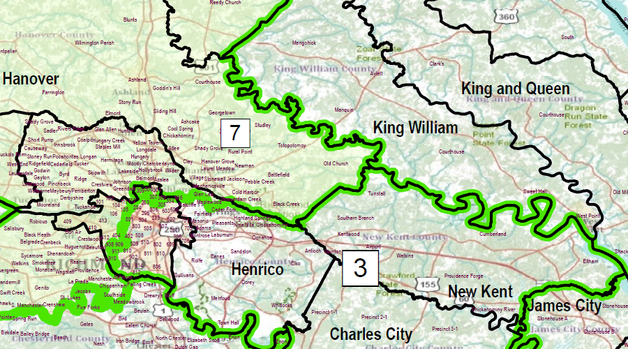 before the 2011 redistricting, New Kent County was in the Third Congressional District