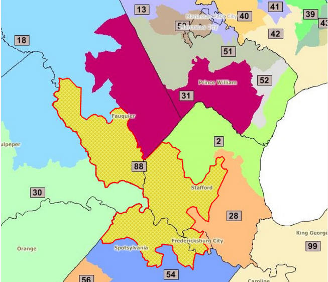 the lawsuit filed by OneVirginia2021 claimed the 88th House District is one of 11 General Assembly districts that are not compact enough to be valid under Virginia's constitution
