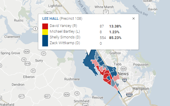 errors by the Newport News registrar in assigning voters in the Lee Hall precinct may have altered results in the 2017 election for the 94th District