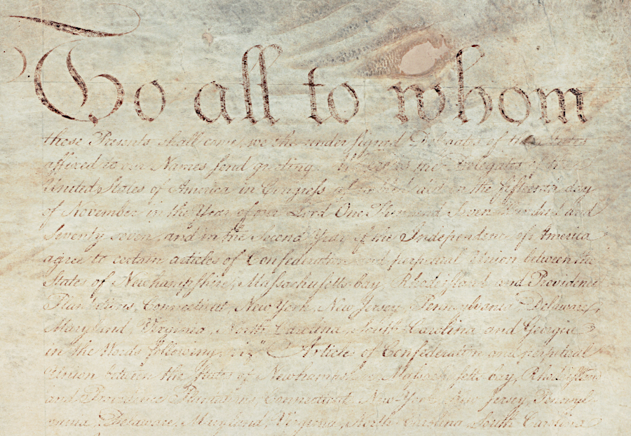the first words of the Articles of Confederation are To all to whom these Presents shall come...