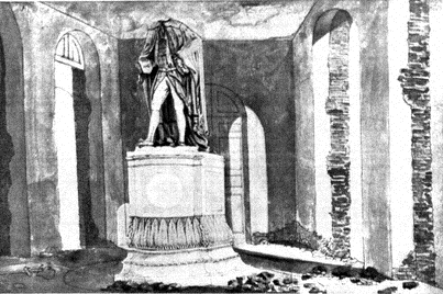 the statue honoring Lord Botetourt was vandalized after the Capitol building in Williamsburg was abandoned in 1779