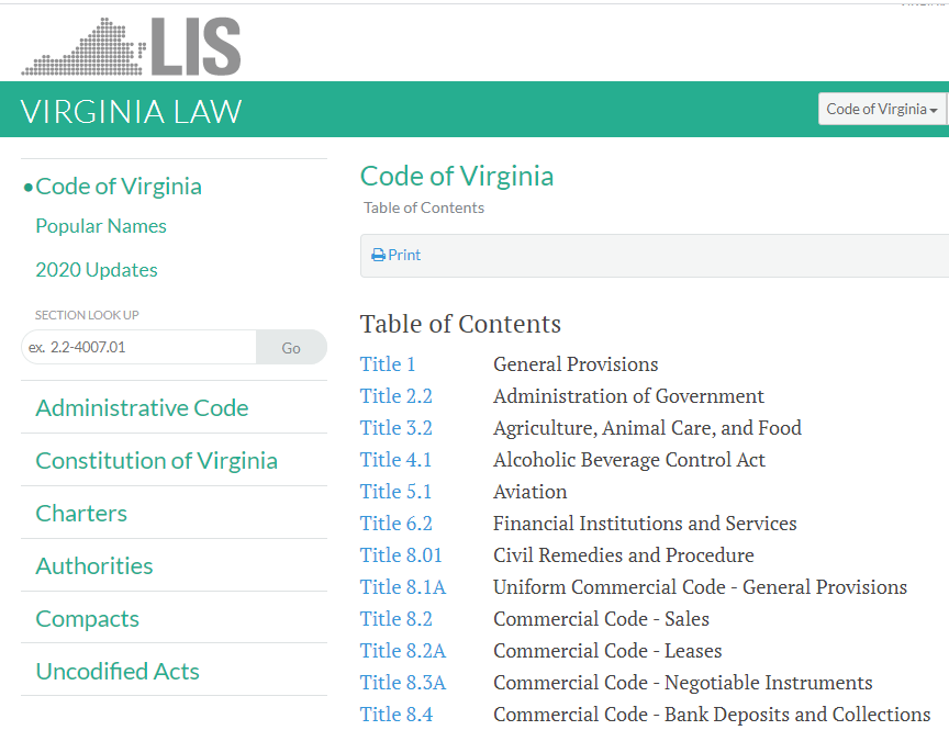 the Code of Virginia is readily available online, and legal publishers sell annotated versions to provide more context for lawyers