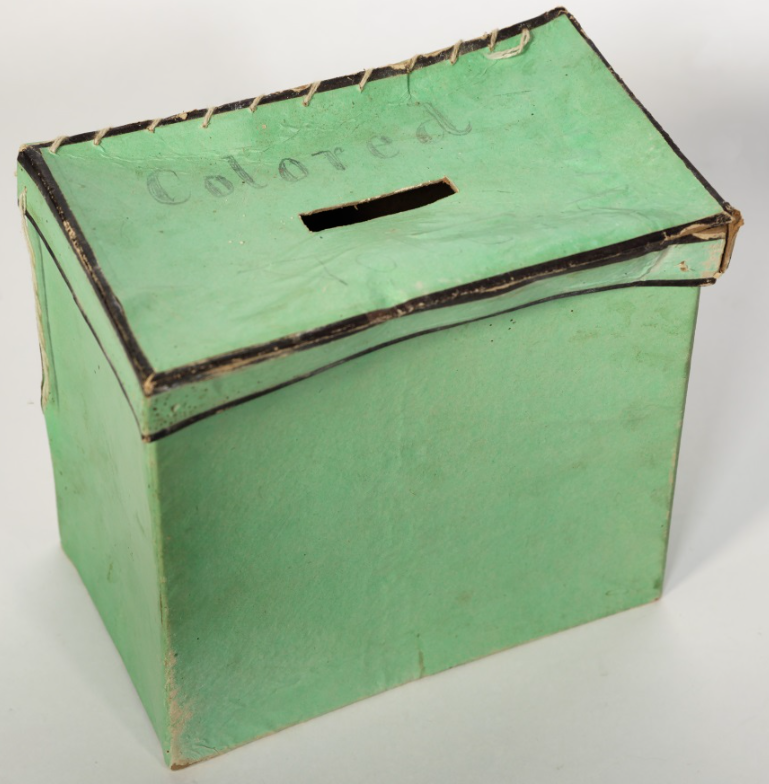 in the 1867 election, ballot boxes were segregated