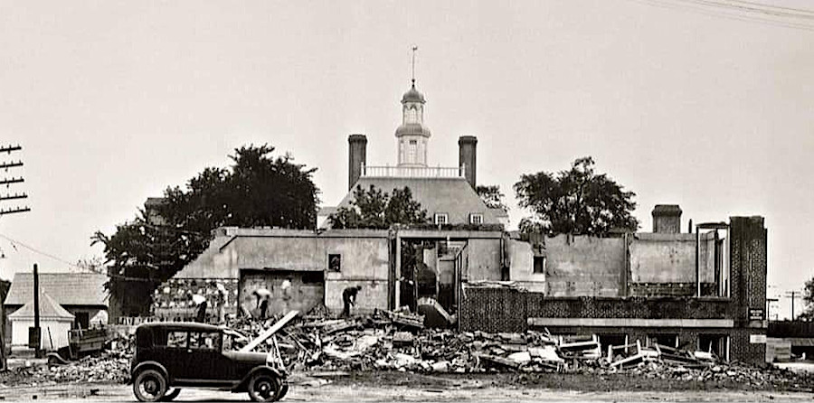 to reconstruct the Governor's Palace, the Mattey School was removed
