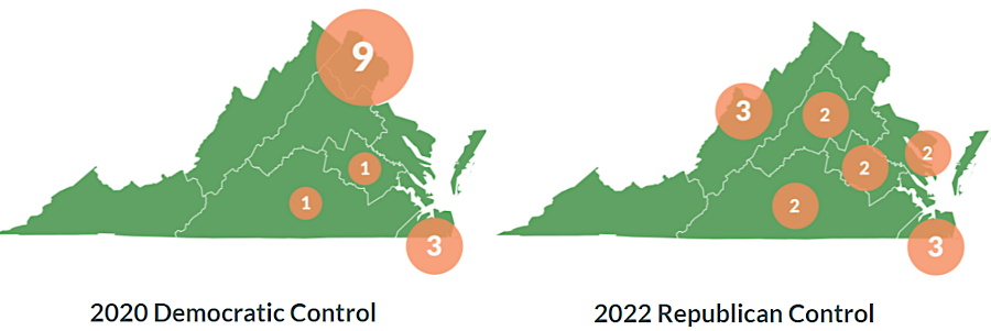 the Republican Speaker of the House of Delegates appointed committee chairs in 2022 that reflected the geographical strength of the party outside of Northern Virginia