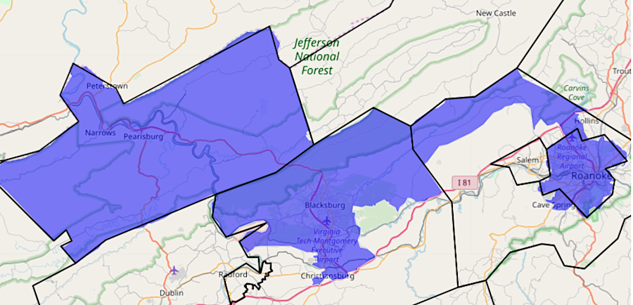 gerrymandered State Senate District 21 (the Johnnymander) was eliminated in 2021 by the non-partisan redistricting of the Virginia Supreme Court
