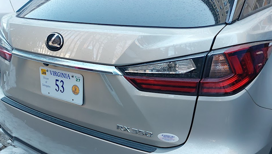 one perk of serving in the General Assembly is a state license plate with a low number