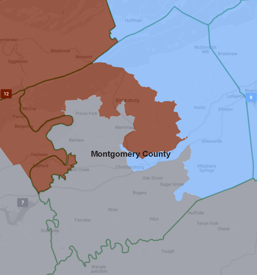 before the redistricting after the 2020 Census, Montgomery County was divided among three House of Delegates districts