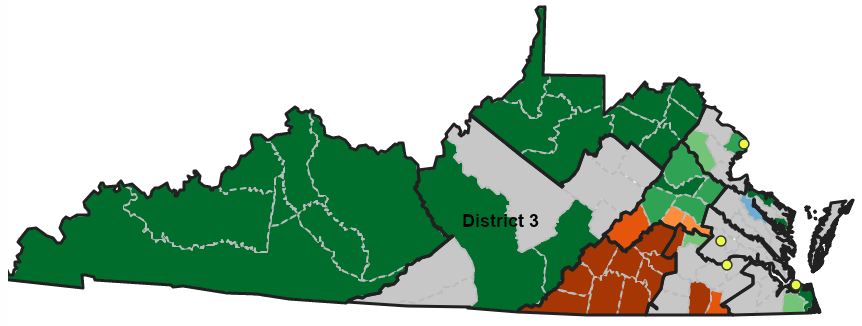 in 1789, what is now southwestern Virginia was in the Third Congressional District