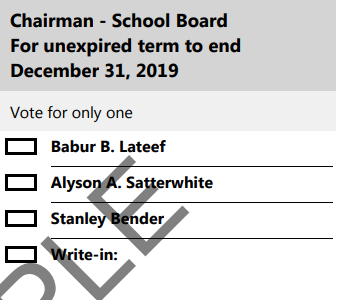 in the 2018 School Board race in Prince William, party affiliations were not listed next to names of the three candidates