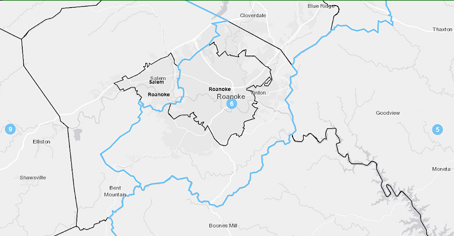 in 2011 redistricting, the City of Roanoke was kept in the 6th Congressional District