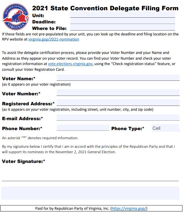 Republicans were supposed to provide their voter number 14 days in advance, before they could be chosen as a delegate to the 2021 unassembled convention