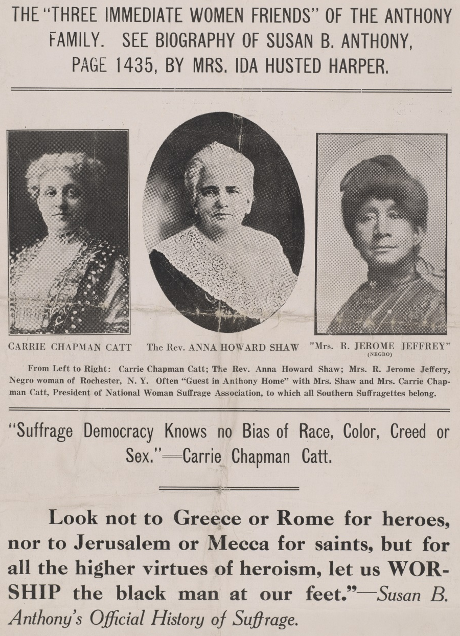 a racist leaflet, circulated before the 1920 General Assembly vote, associated women's rights with racial equality