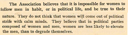 the Virginia Association Opposed to Woman Suffrage argued that voting would degrade the conduct of women, rather than improve the conduct of men