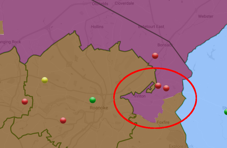 the draft proposal from the Special Masters drew comments objecting to including Vinton in a State Senate District separate from Roanoke city and county