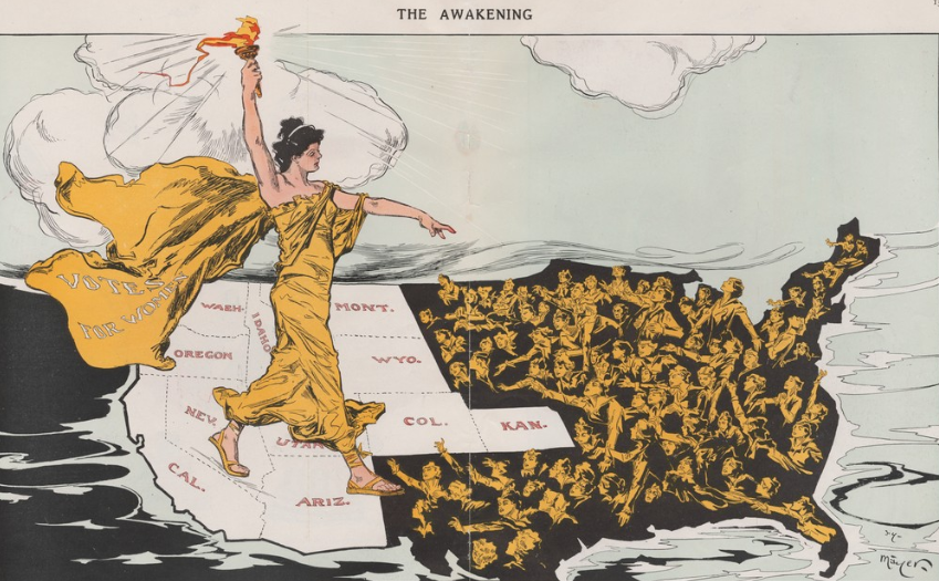 women's suffrage was adopted initially in western states