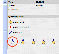 status of how many questions have been answered