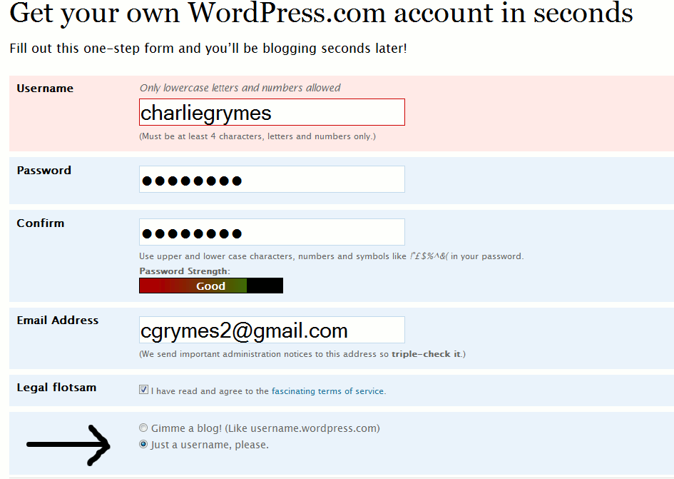 use name registration page for VirginiaPlaces blog
