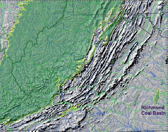 Coal basins and infrastructure in Virginia