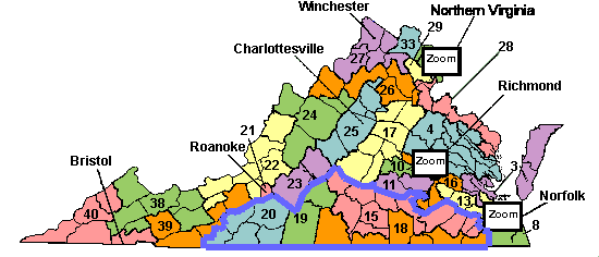 State Senate Districts in Southside