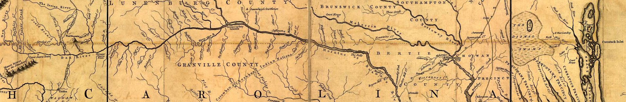 Fry-Jefferson map - eastern section of VA/NC boundary