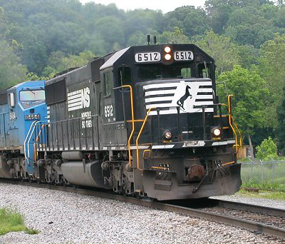 Norfolk Southern trains (shown here at Pembroke in Giles County) carry Appalachian coal to Pier 6 at Lambert's Point in Norfolk for export to steel mills