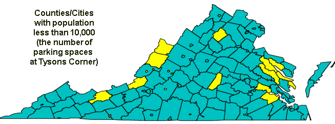 counties/cities with less than 10,000 people