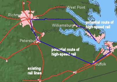 railroads in southeast Virginia