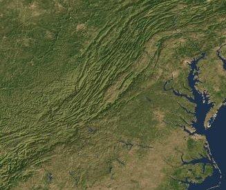 topographic view of Virginia