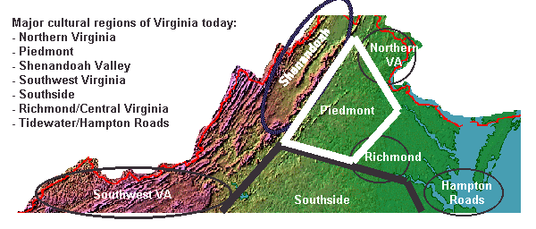 one way to define regions of Virginia