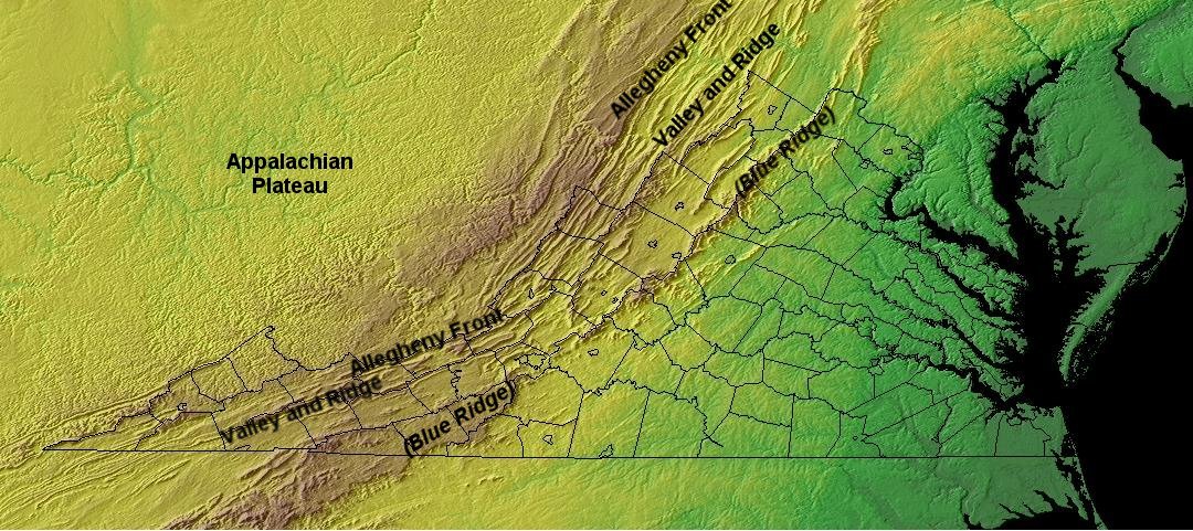 Virginia topography and geology defines pysiographic provinces, but people can define regional boundaries by cultural as well as physical patterns