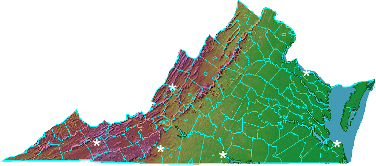 geographic distribution of the first six state parks established in 1936