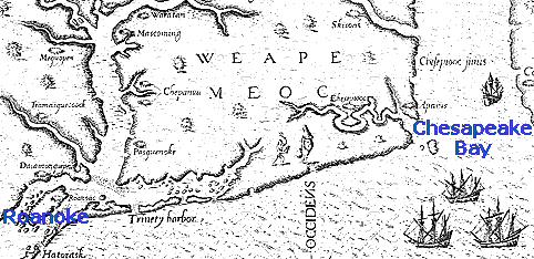 White-De Bry Map of Virginia
