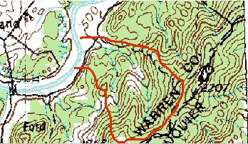 watershed with streams