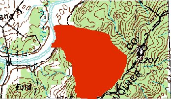 watershed with streams